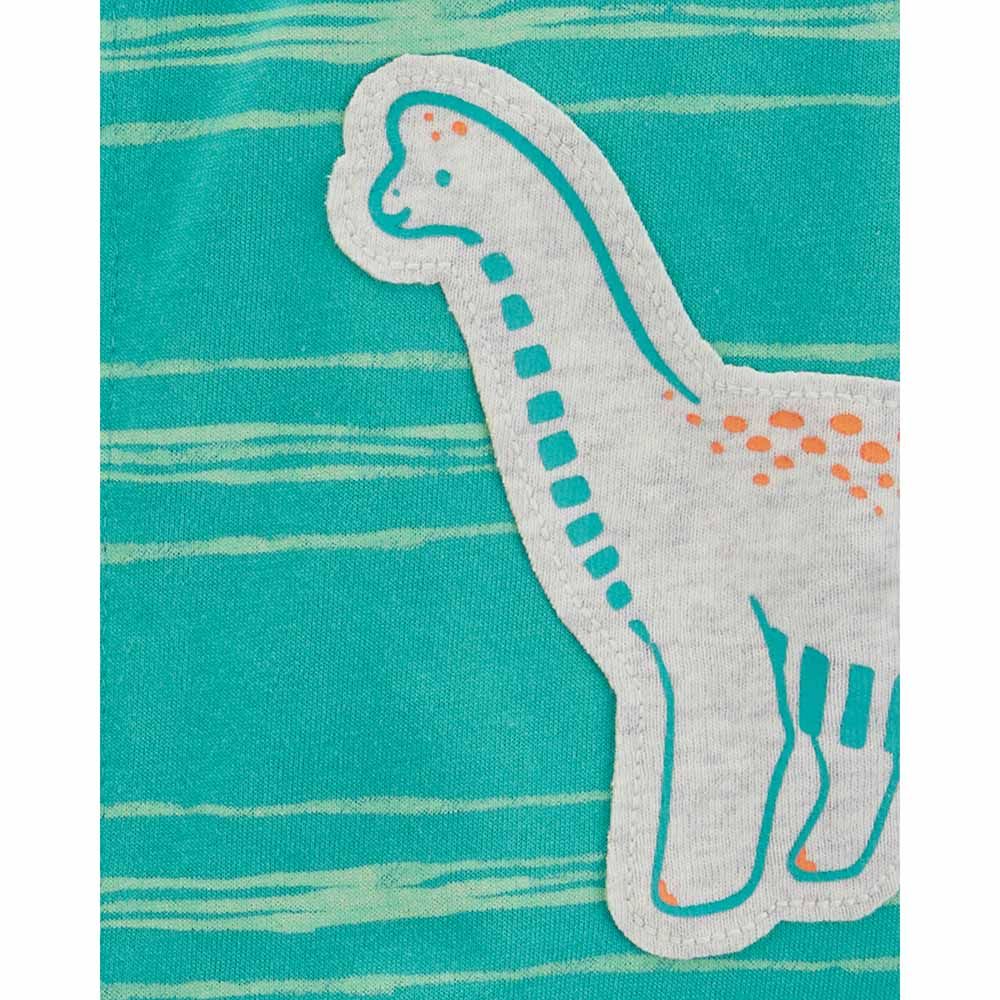 Carters - Boys Dinosaur Snap-Up Cotton Romper - Teal