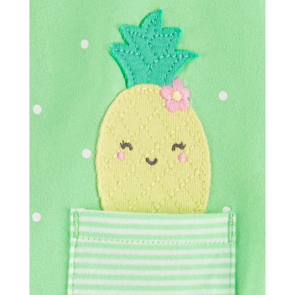 Carters - Girls Pineapple Cotton Romper - Green