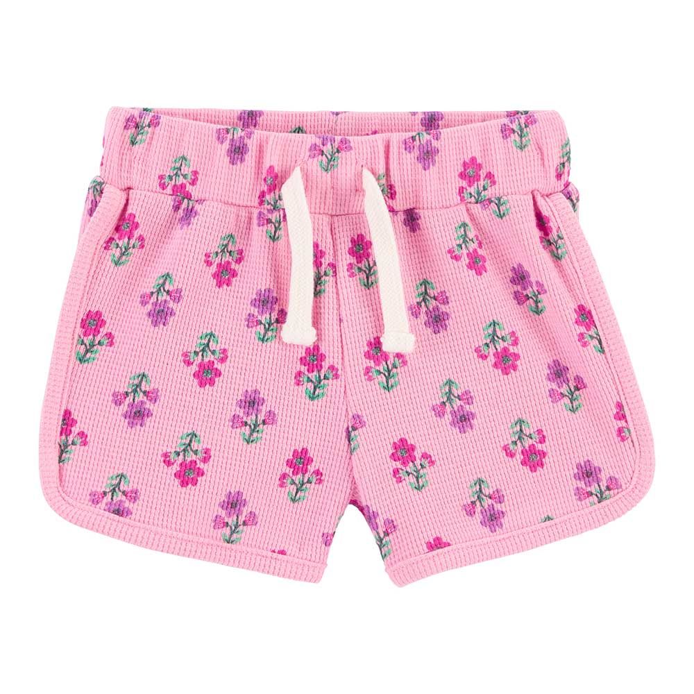 Carters - Girls Thermal Pull-On Floral Shorts - Pink