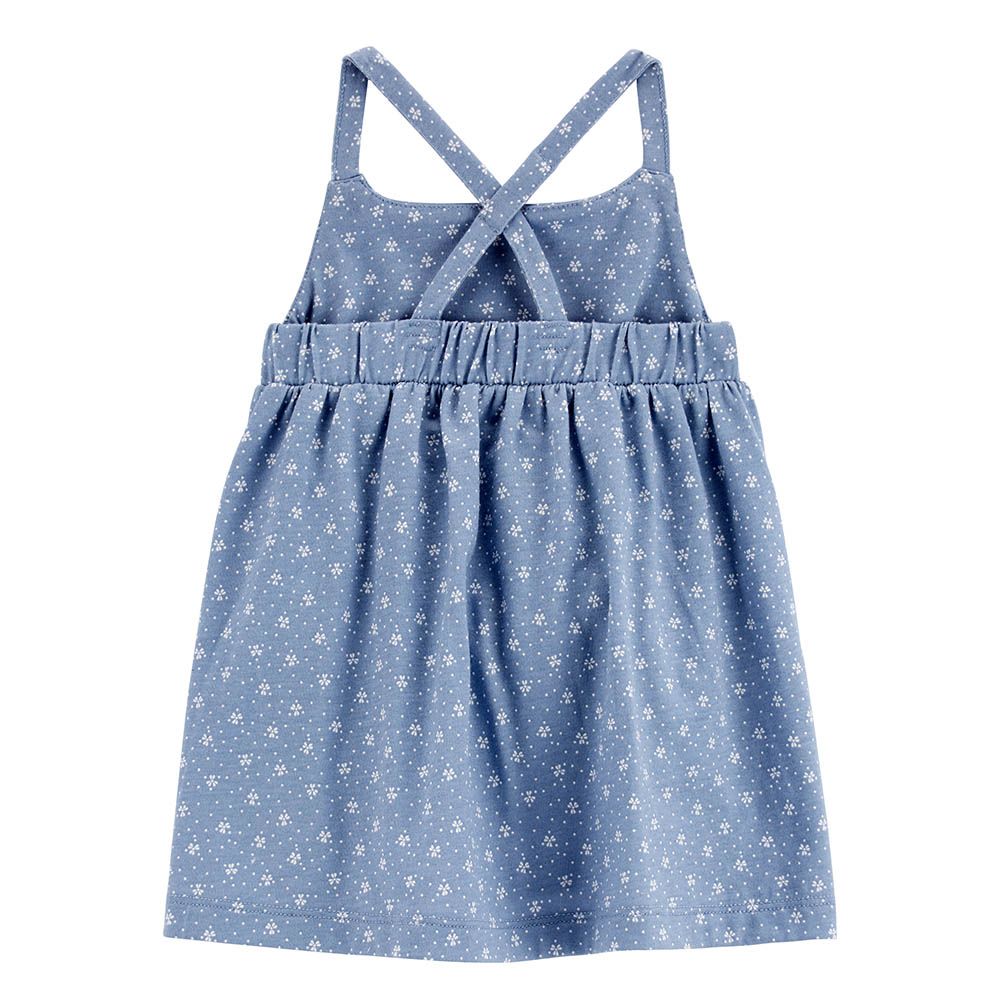 Carters - 2pc-Set - Girls Polka Dot Bee Dress and Diaper Cover - Blue