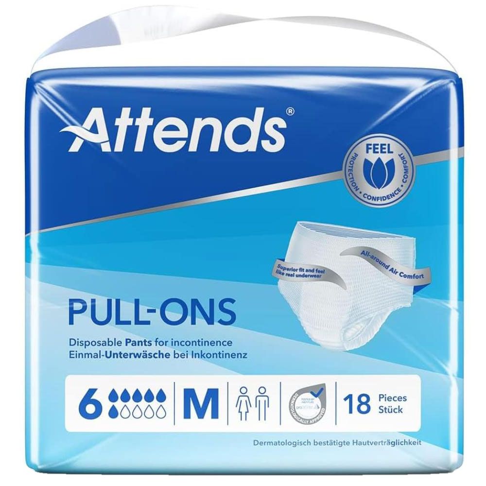 Attends - Feel Pull-Ons Incontinence Pants 6 - M - Pack of 1 - 18pcs