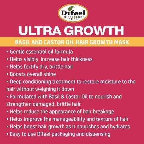 Difeel - Ultra Growth Basil And Castor Oil Hair Mask - 354.9 ml