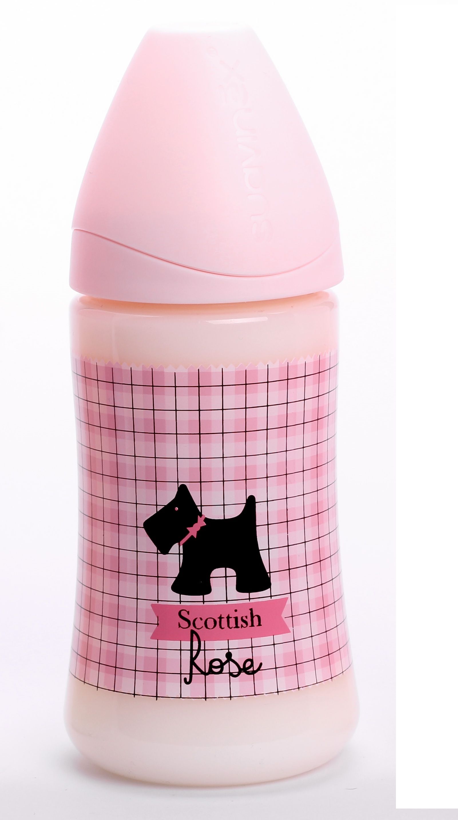 Suavinex Wide Neck Bottle Pp270Ml Anatomical S T1M Pink 0-6M, Black Pup