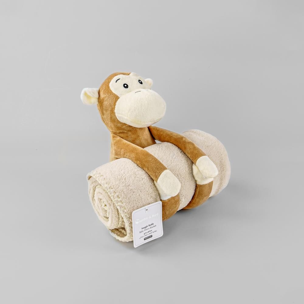 Bumble & Bird - Snuggle Buddy Baby Fleece Blanket with Travel Toy - Monkey (Exclusive)