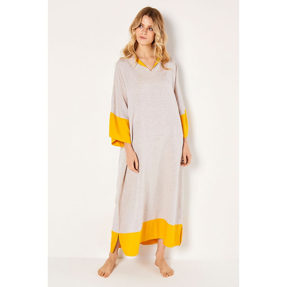 Blooming - Wide Cut Kaftan Maxi - Beige