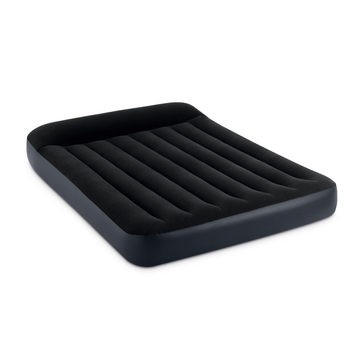 Intex - Full Dura Beam Pillow Rest Classic Airbed - Black