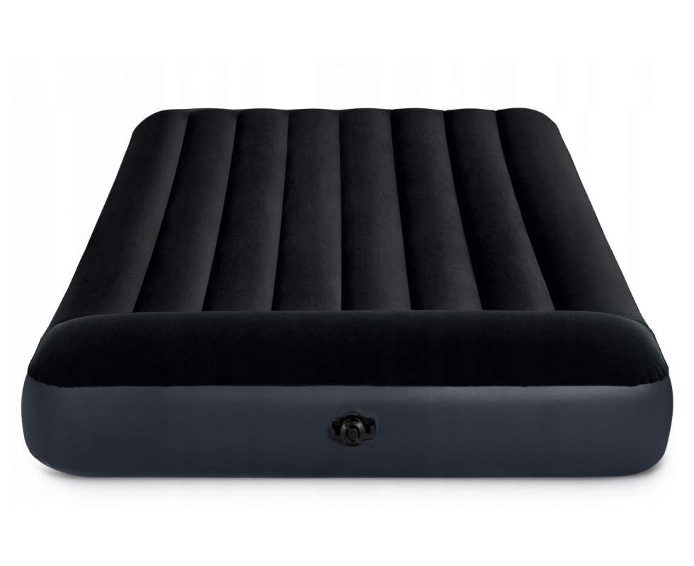 Intex - Full Dura Beam Pillow Rest Classic Airbed - Black