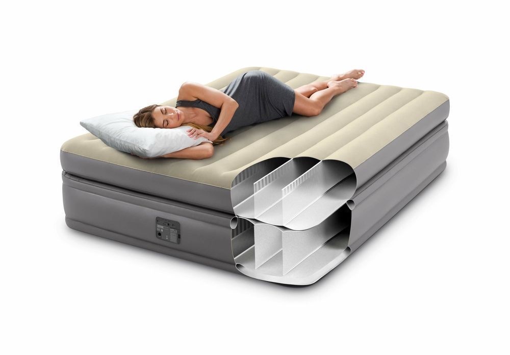 Intex - Comfort Elevated Airbed - Cream - Queen