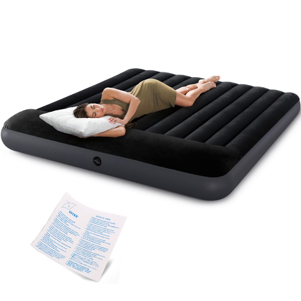 Intex - Dura-Beam Pillow Rest Airbed - Black - King