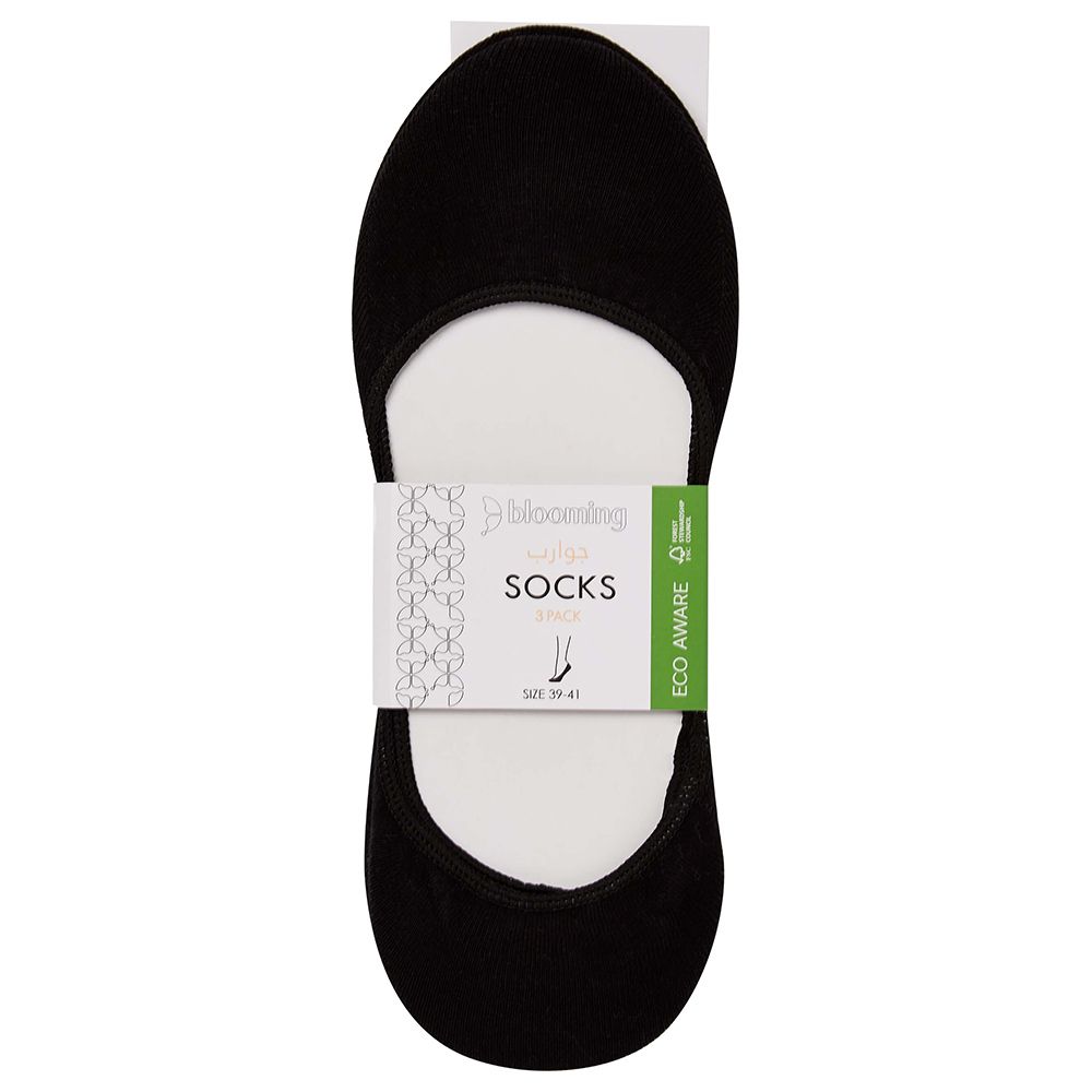 Blooming - Invisible Socks - Pack of 3 - Black