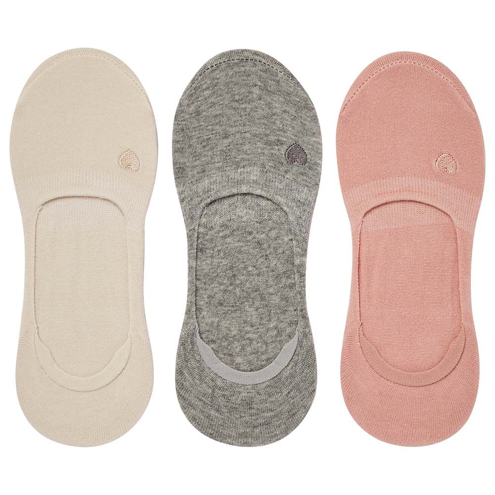 Blooming - Invisible Socks - Pack of 3 - Pink/Grey