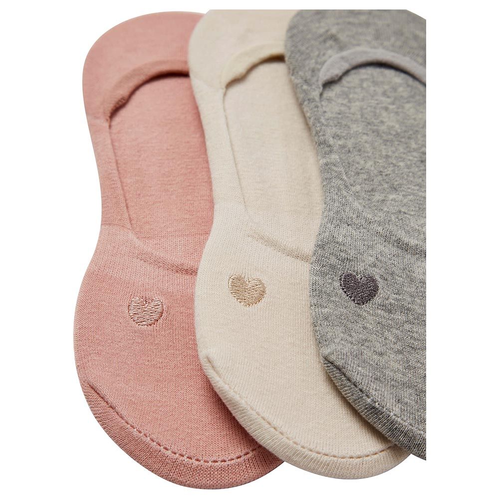 Blooming - Invisible Socks - Pack of 3 - Pink/Grey