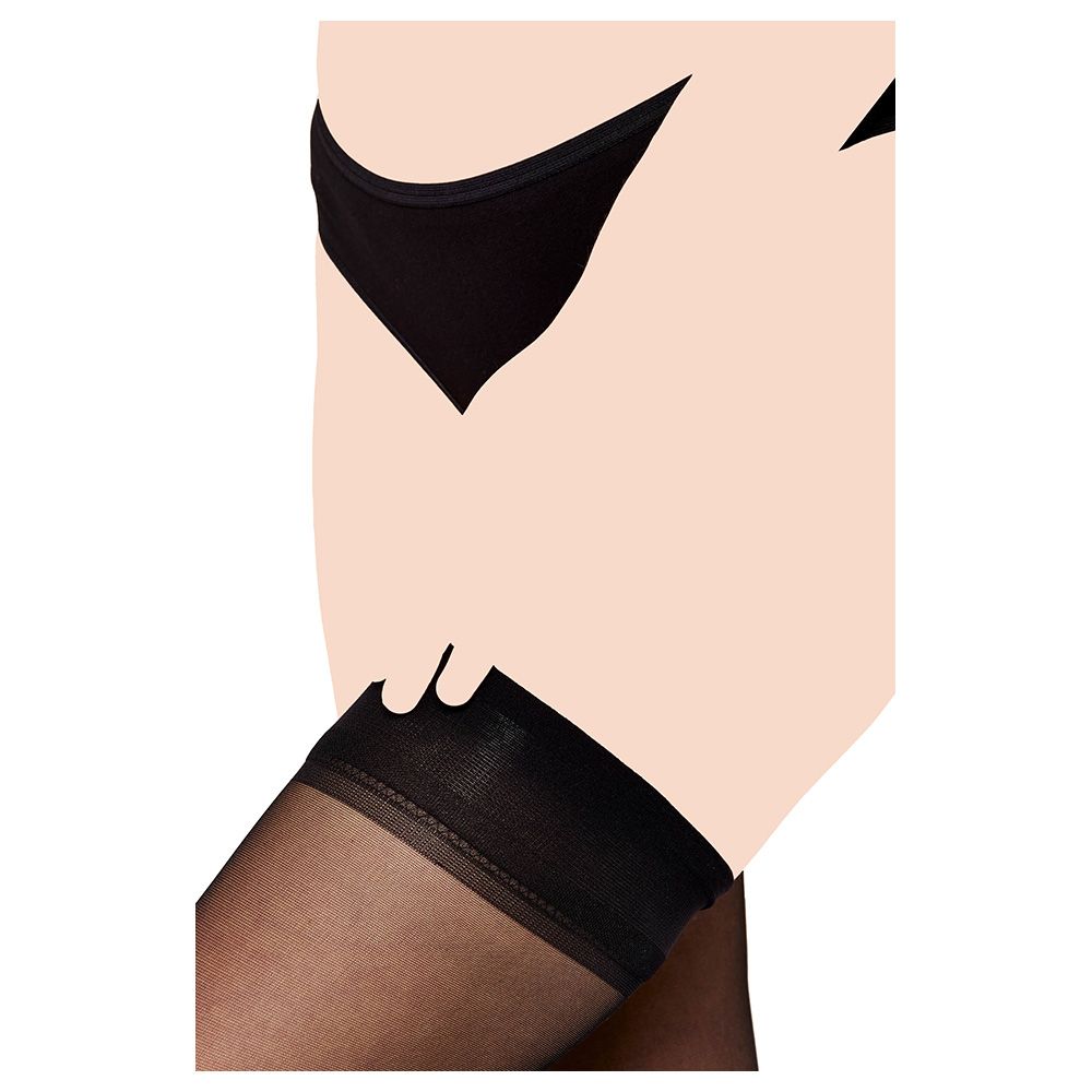 Blooming - Thigh High Stockings - Black