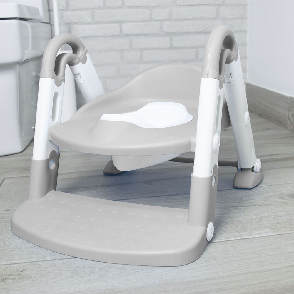 Asalvo - 3-in-1 Toilet Ladder With Reducer And Potty - Grey