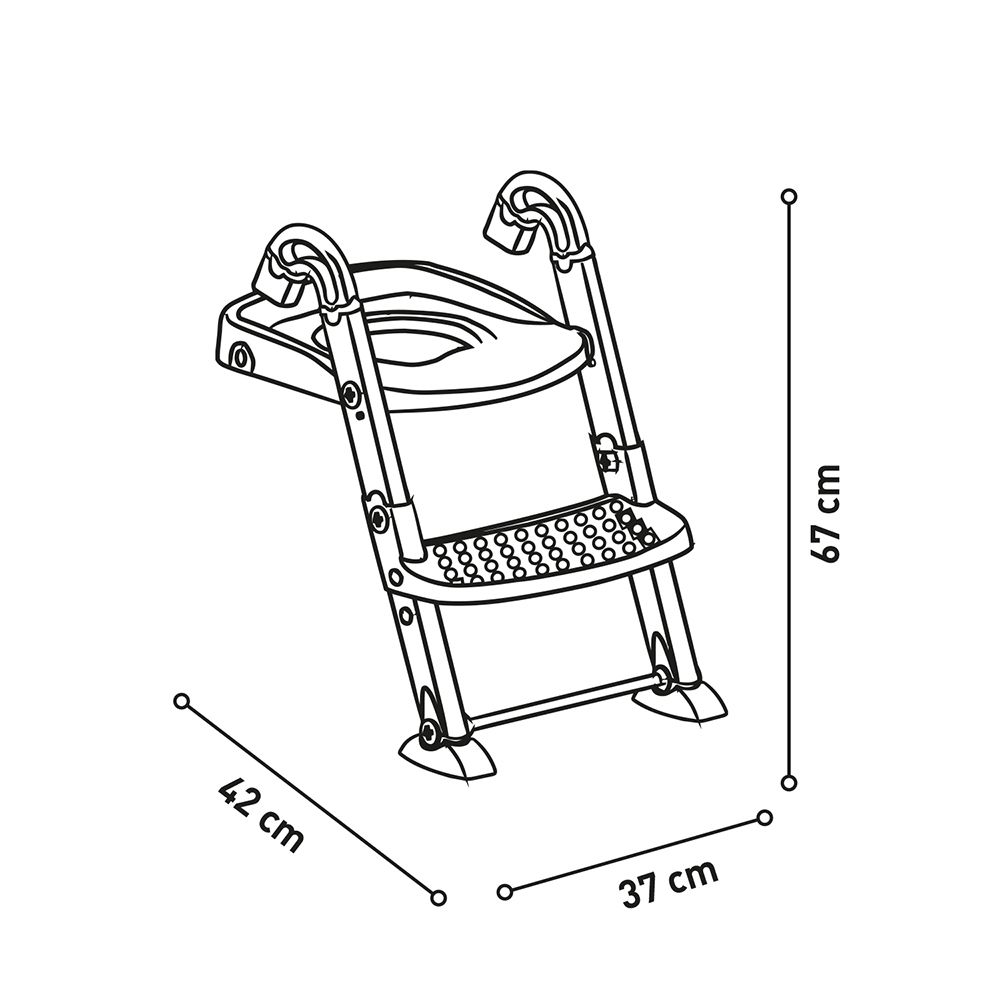 Asalvo - 3-in-1 Toilet Ladder With Reducer And Potty - Grey