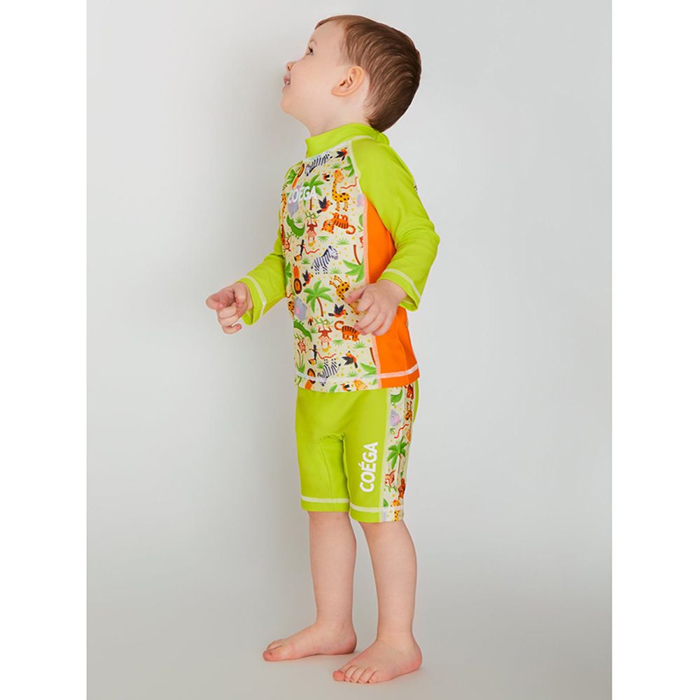 Coega Sunwear - 2pc-Set - Baby Boy Swimsuit - Green Jungle Animals