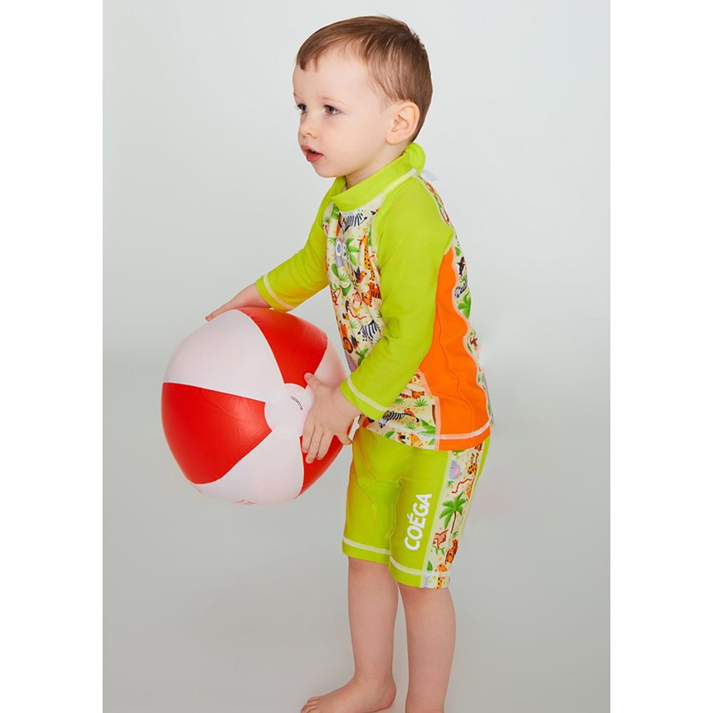 Coega Sunwear - 2pc-Set - Baby Boy Swimsuit - Green Jungle Animals