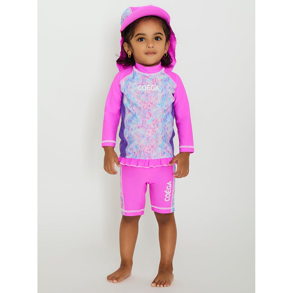 Coega Sunwear - 2pc-Set - Baby Girl Swimsuit - Purple Abstract Drops