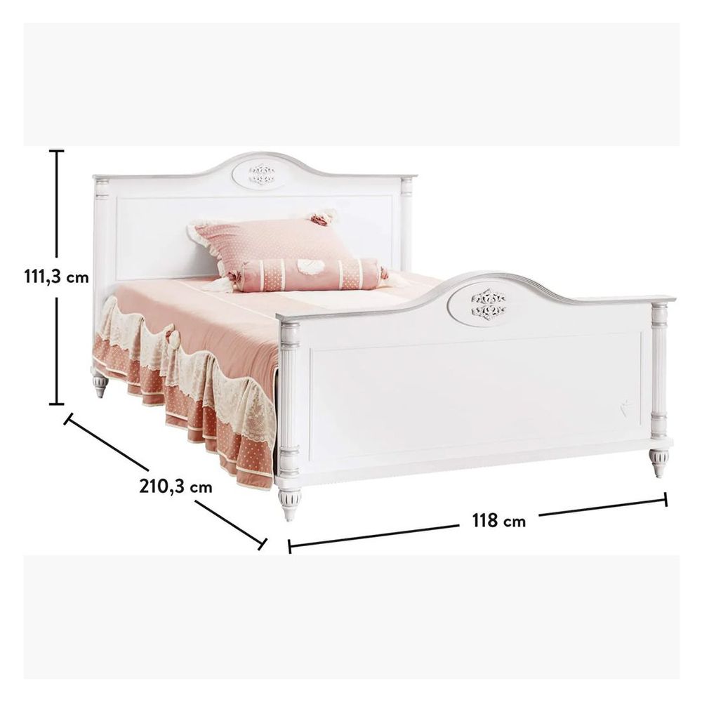 Cilek - Romantic Bed - White - 120x200 cm