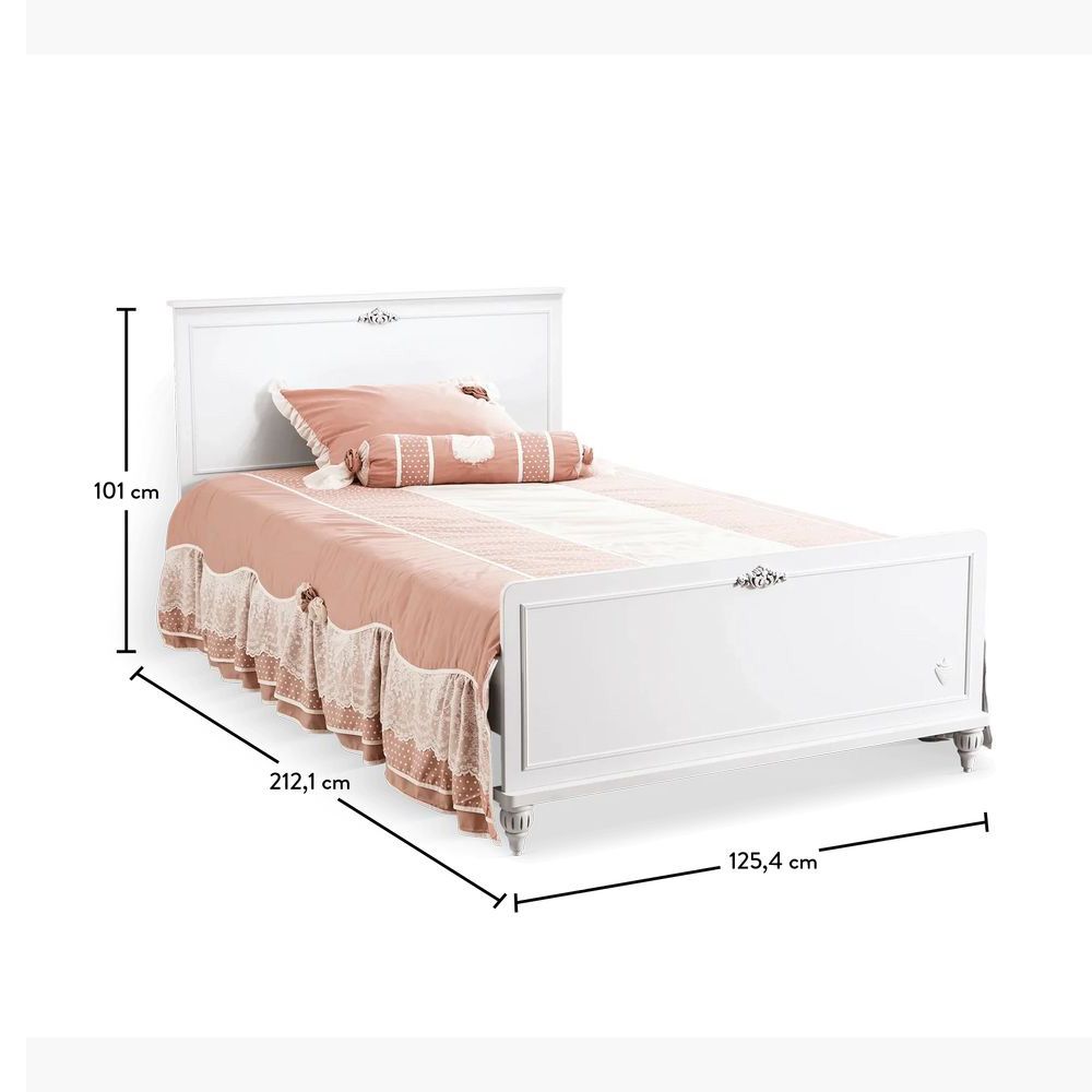 Cilek - Romantica Bed - White - 120x200 cm