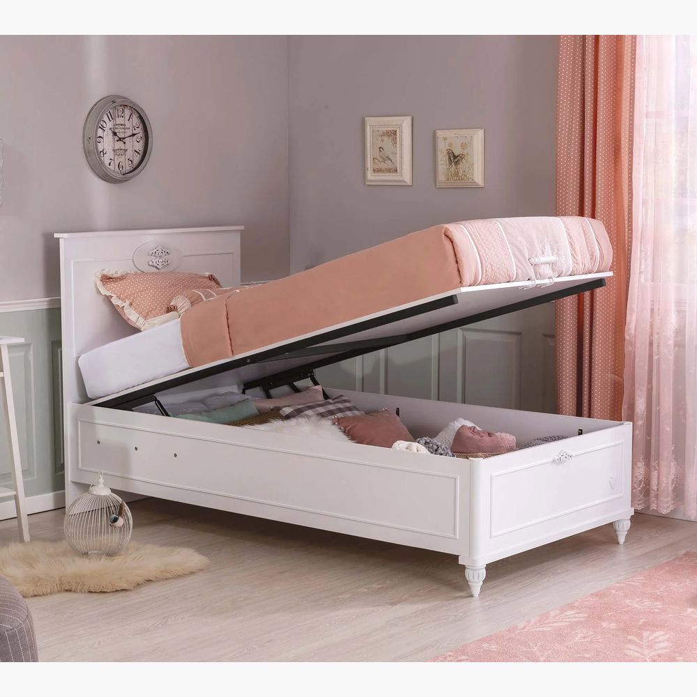 Cilek - Romantica Bed With Base - White/Pink - 100x200 cm