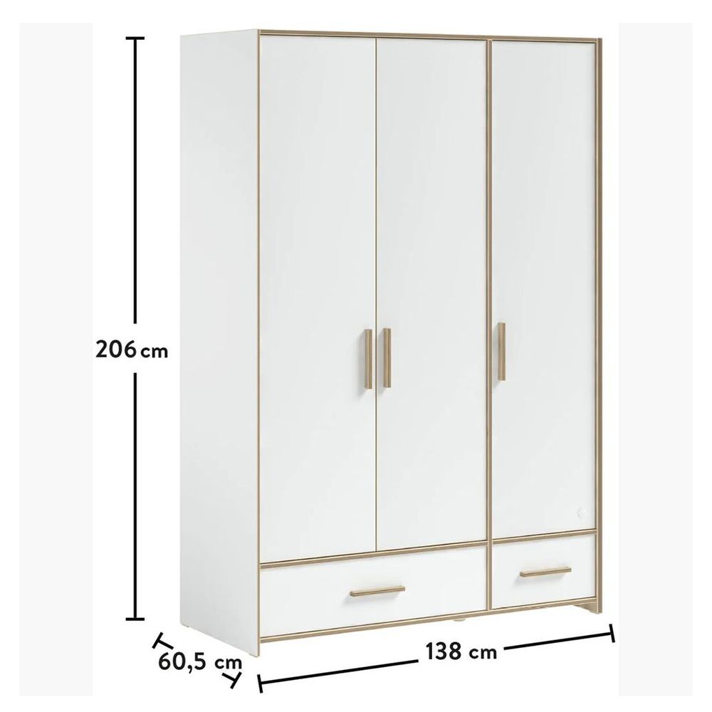 Cilek - Modera 3 Doors Wardrobe - White