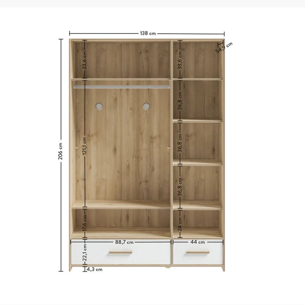 Cilek - Modera 3 Doors Wardrobe - White