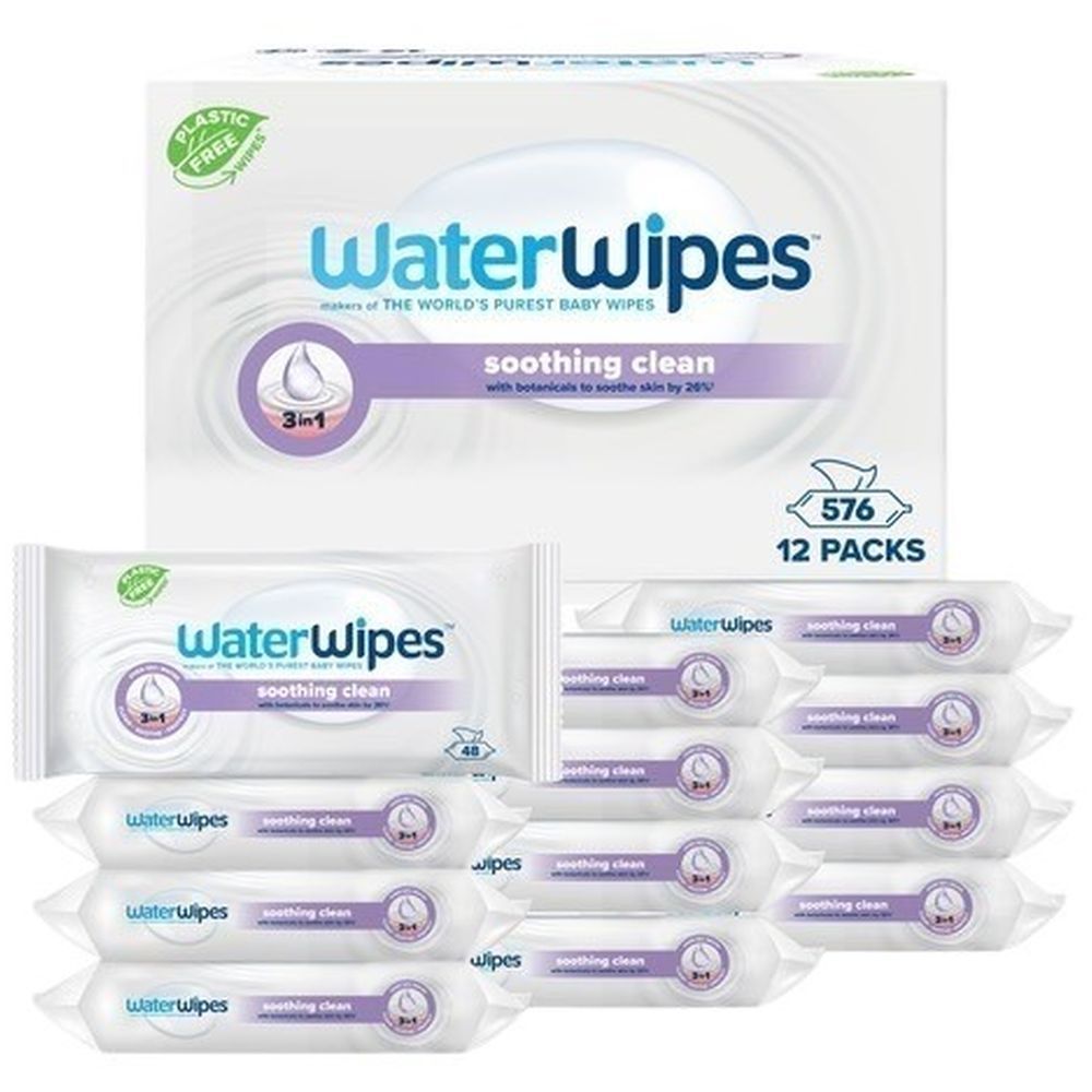 WaterWipes - Soothing Clean Wipes - Pack of 12 - 576 Wipes