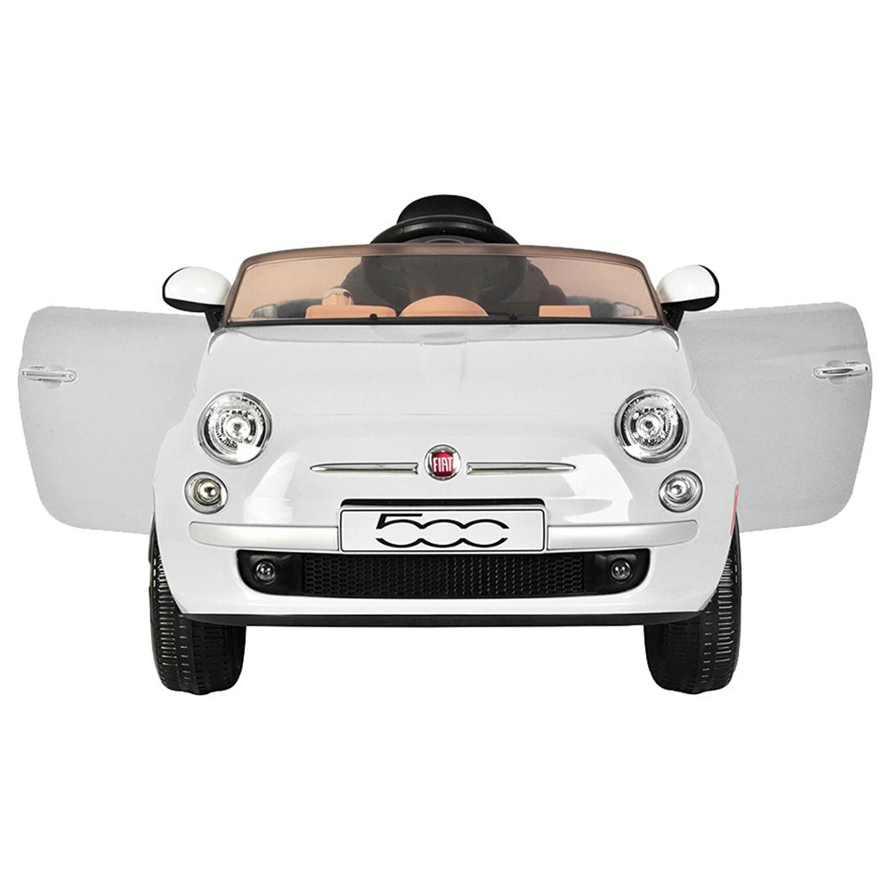 Fiat - 500 Kids Rideon Car - White - 12V