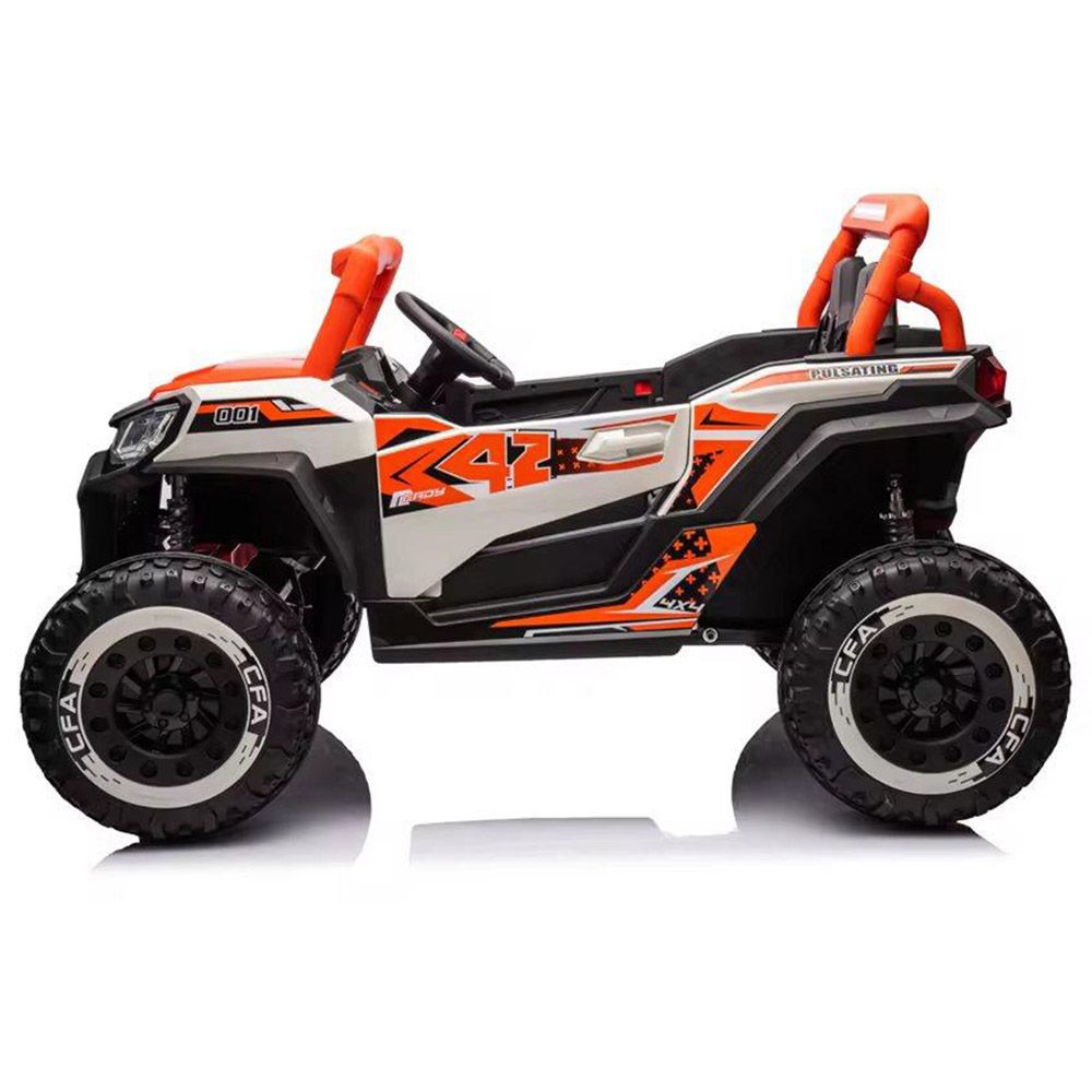 Amsham Toys - Kids Battery Ride-On Toy Car - Orange - 12 V