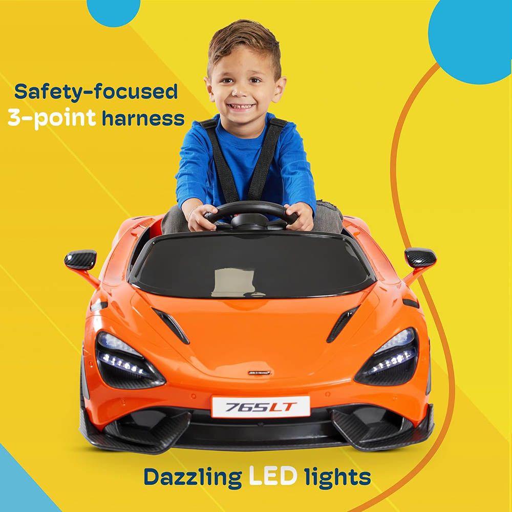 Mclaren - 765LT Kids Licensed Ride-On Electric Car - Orange - 12 V