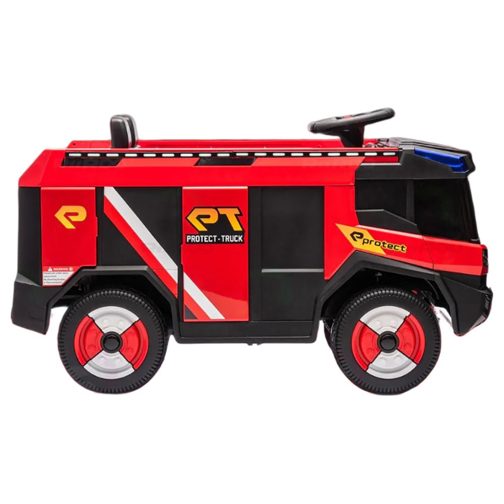 Amsham Toys - Kids Battery Operated Ride-On Fire Truck - Red - 12 V