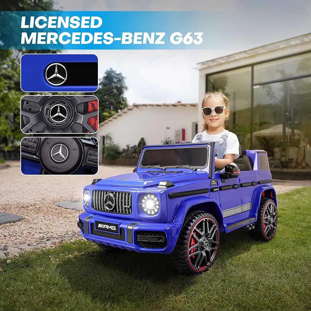 Mercedes-Benz - G63 Kids Remote Control Ride-On Car - Blue - 12 V