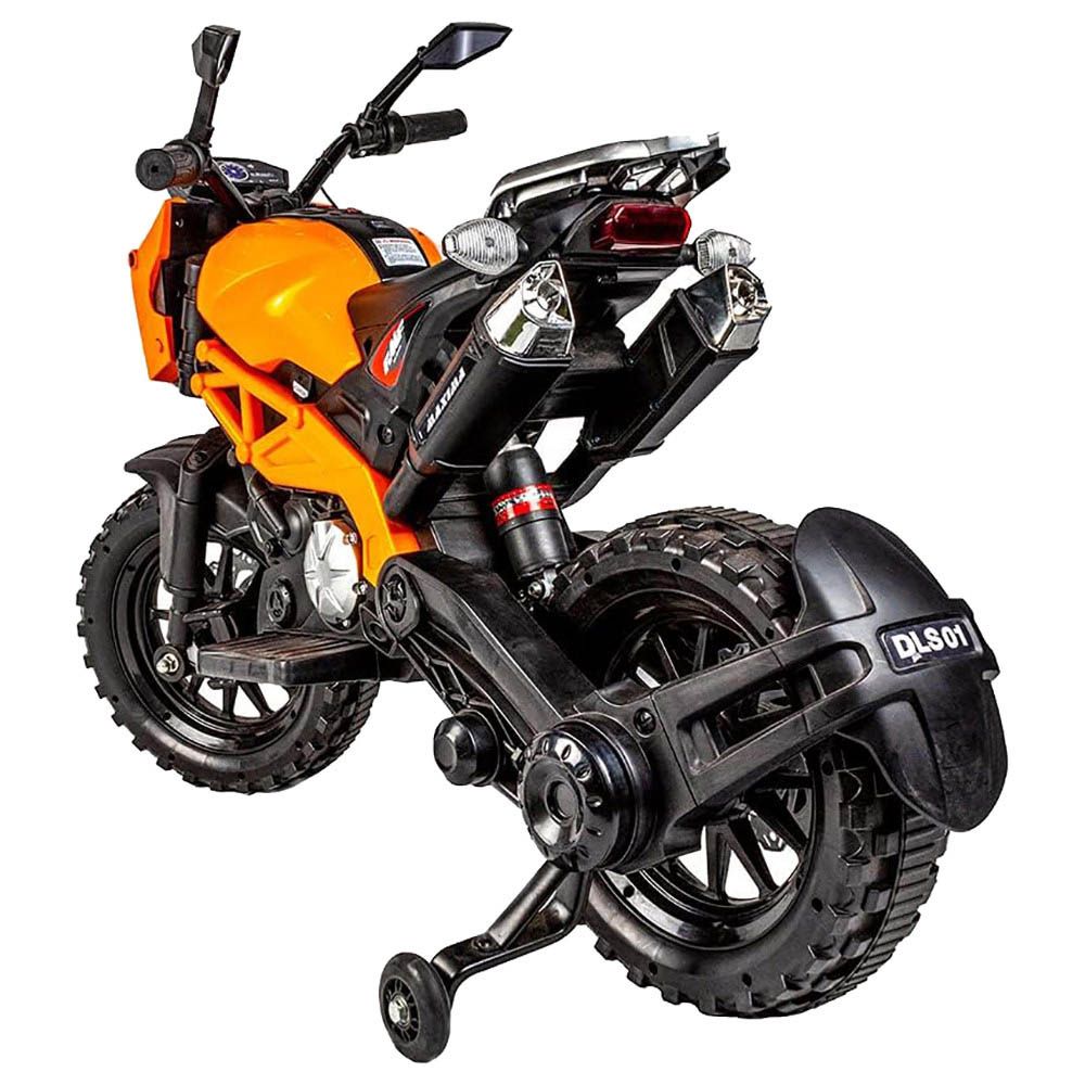 Amsham Toys - Kids Battery Operated Ride-On Bike - Orange - 12 V