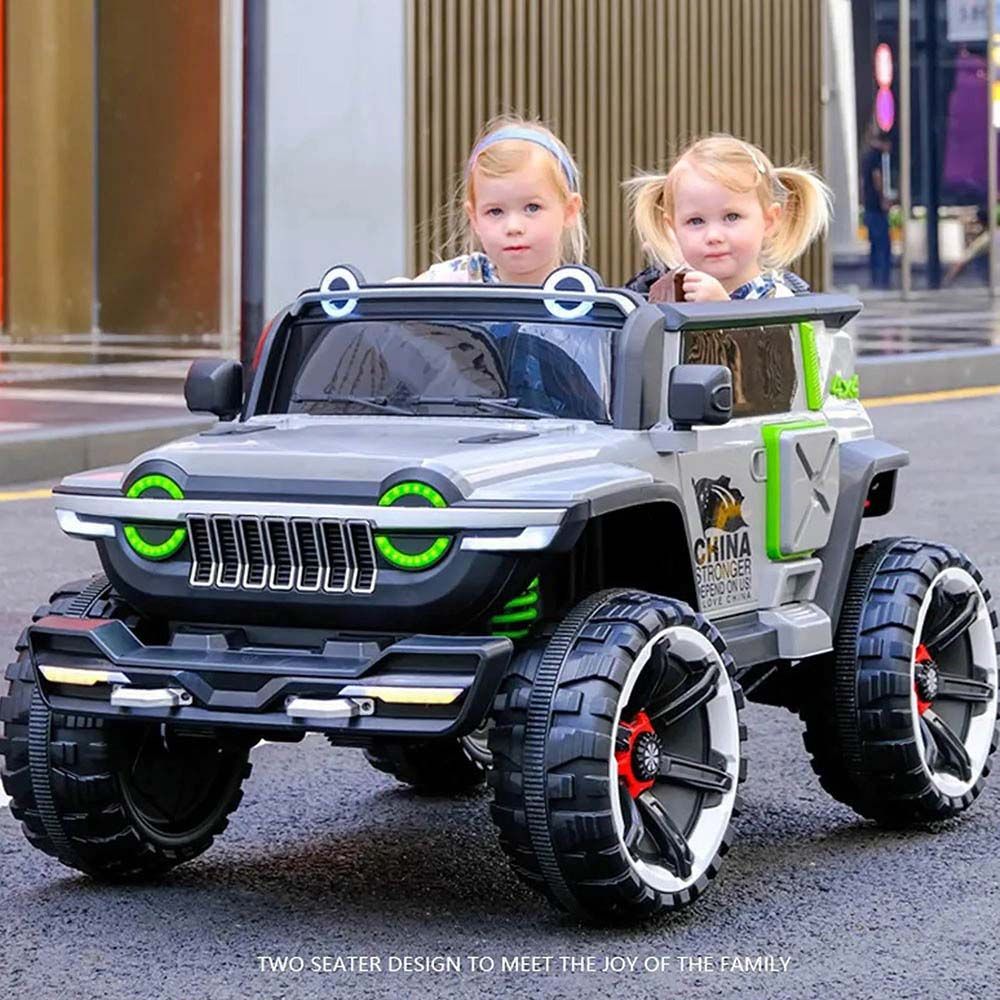 Amsham - Att Kids Ride On Jeep 4X4 - Grey - 12V