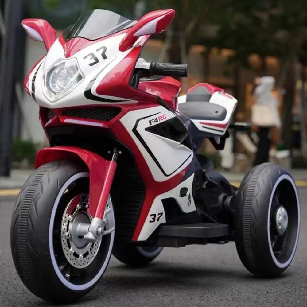 Amsham - Kids 3 Wheels Att Electric Motorcycle - Red - 6V