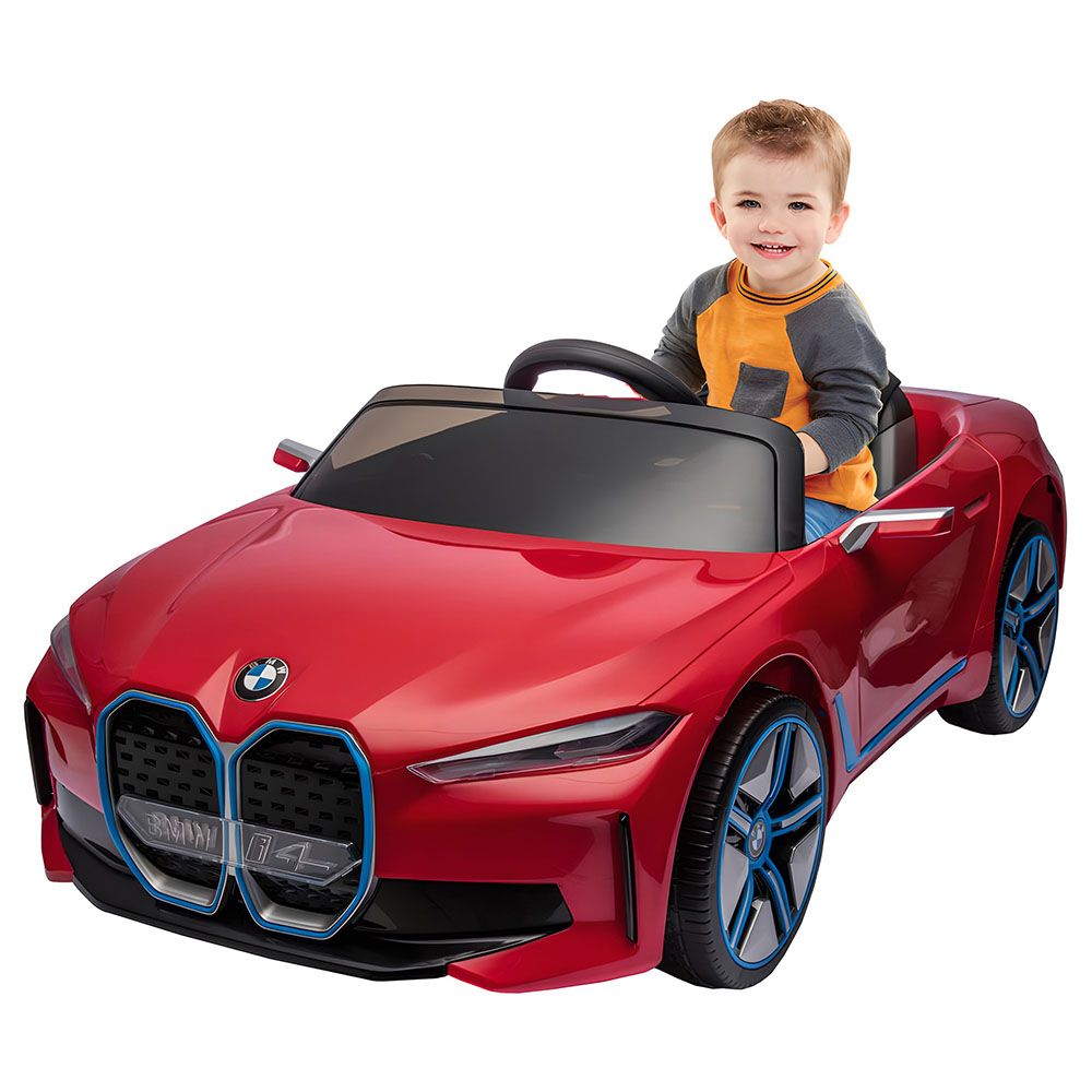 BMW - I4 Licensed Electric Ride-On Car- 12V - Red