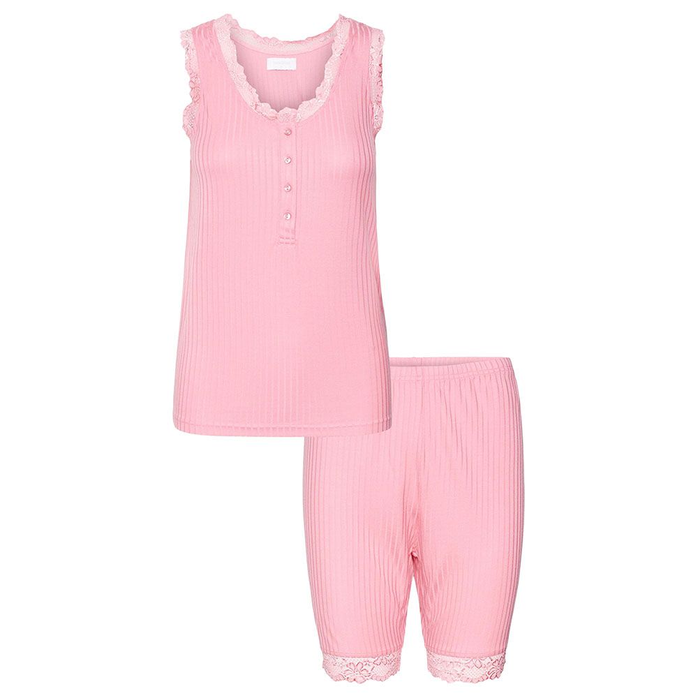 Mamalicious - Sleeveless Jersey Pyjama Suit - Wild Rose