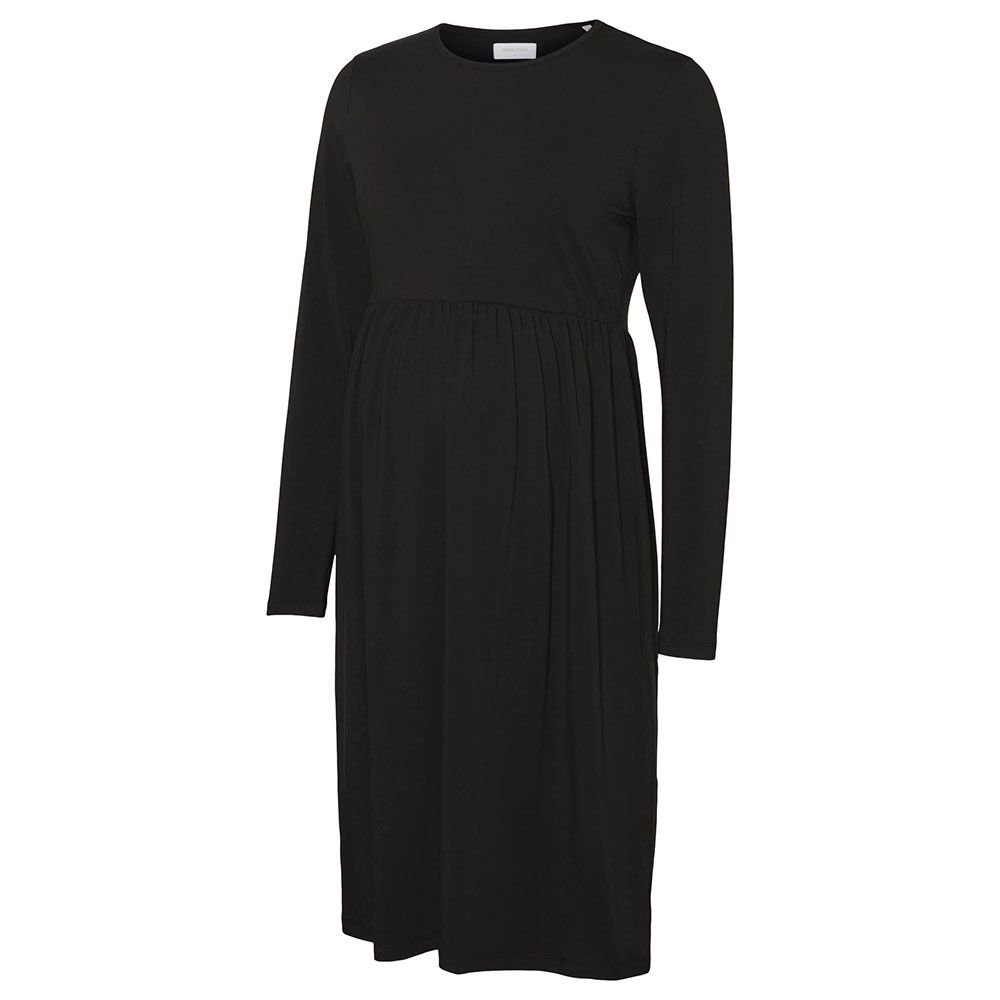 Mamalicious - Long Sleeves Jersey Skater Dress - Black