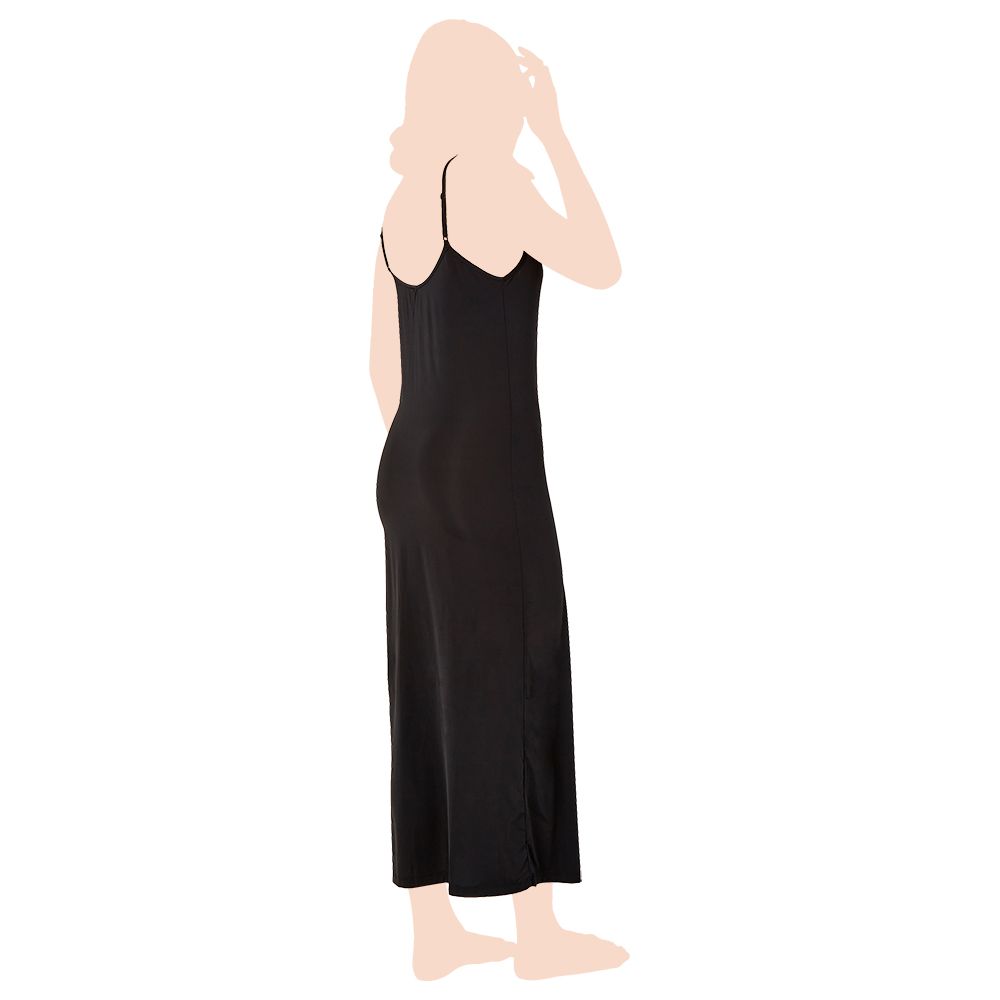 Blooming - Shoulder Strap Full Body Slip - Black