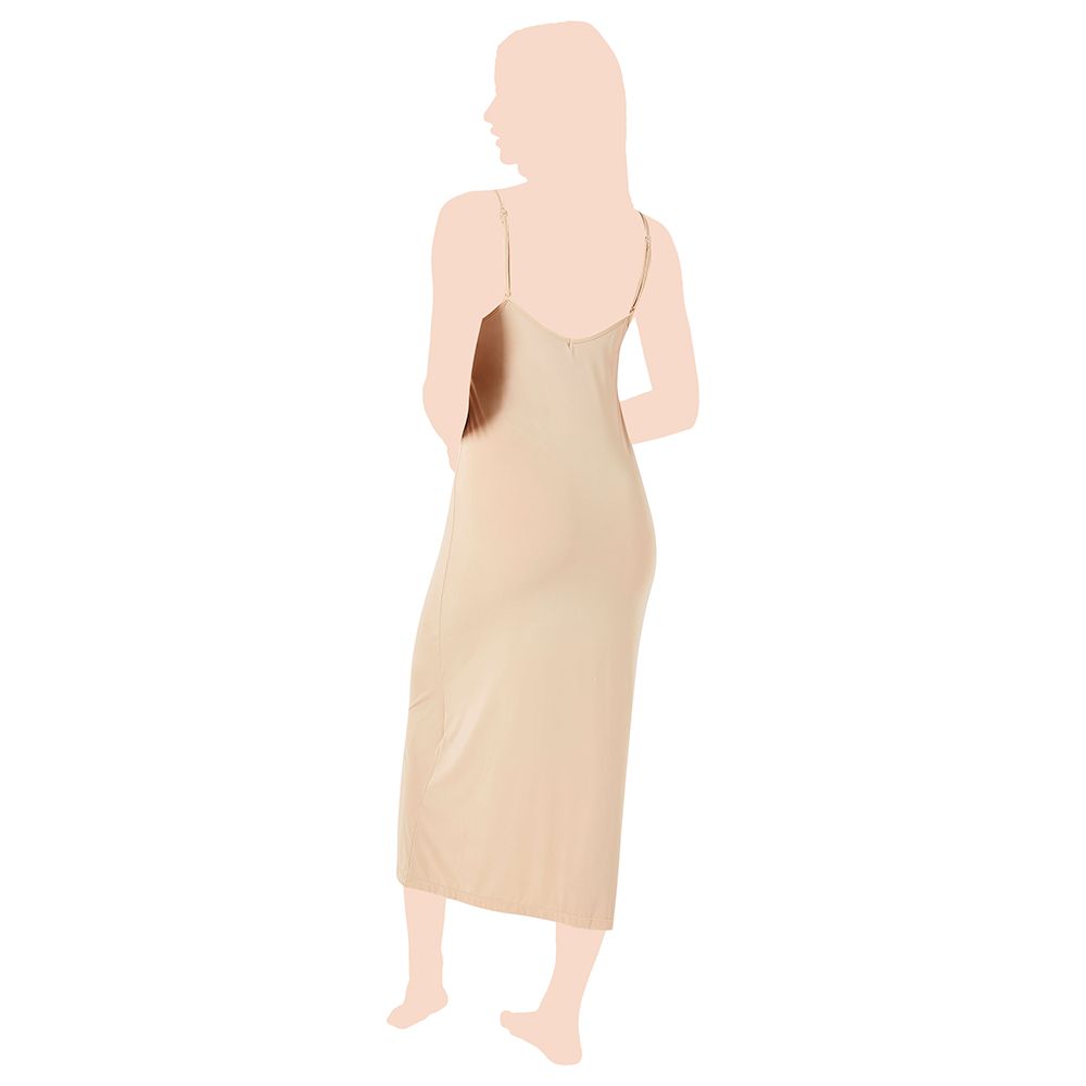 Blooming - Shoulder Strap Full Body Slip - Nude