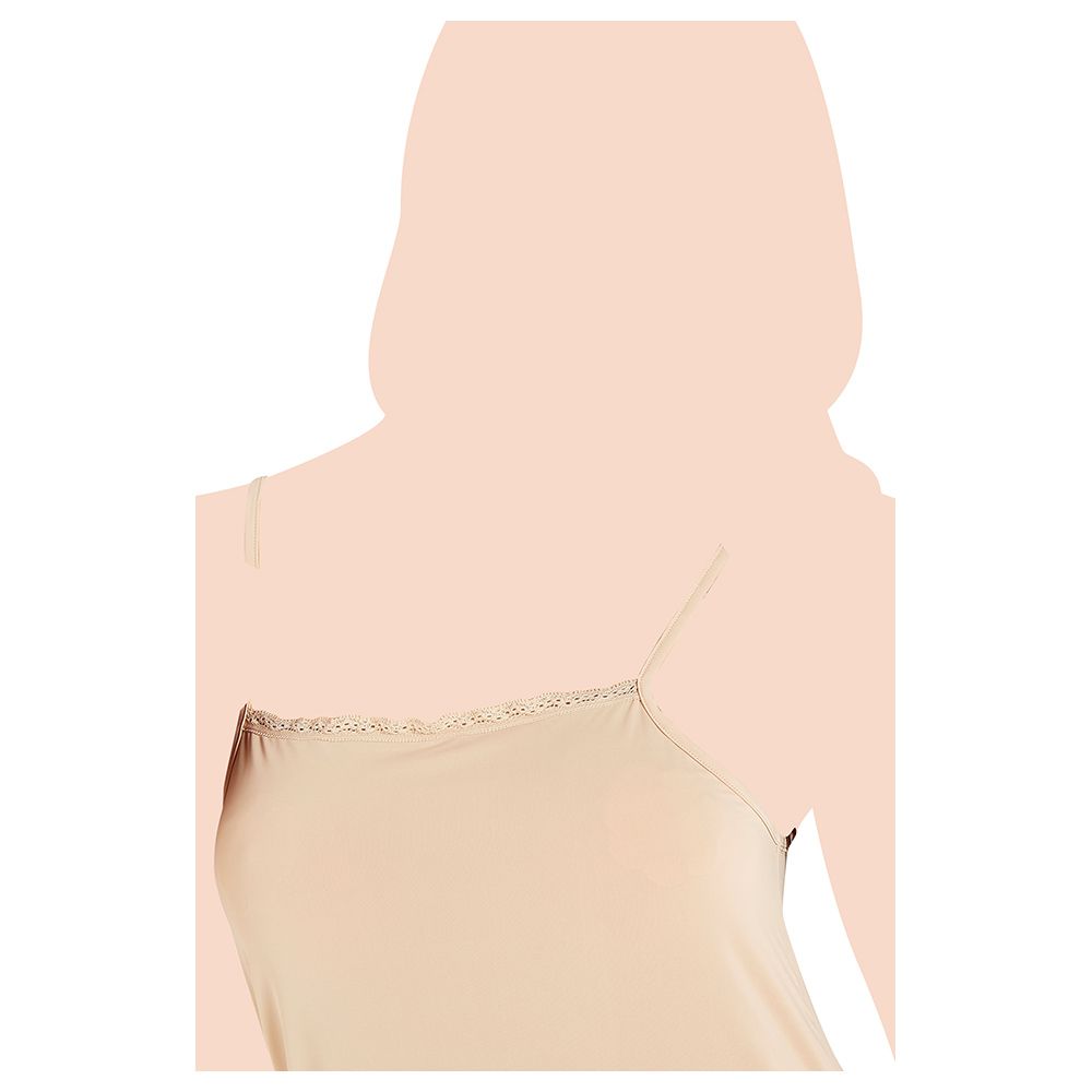 Blooming - Shoulder Strap Full Body Slip - Nude