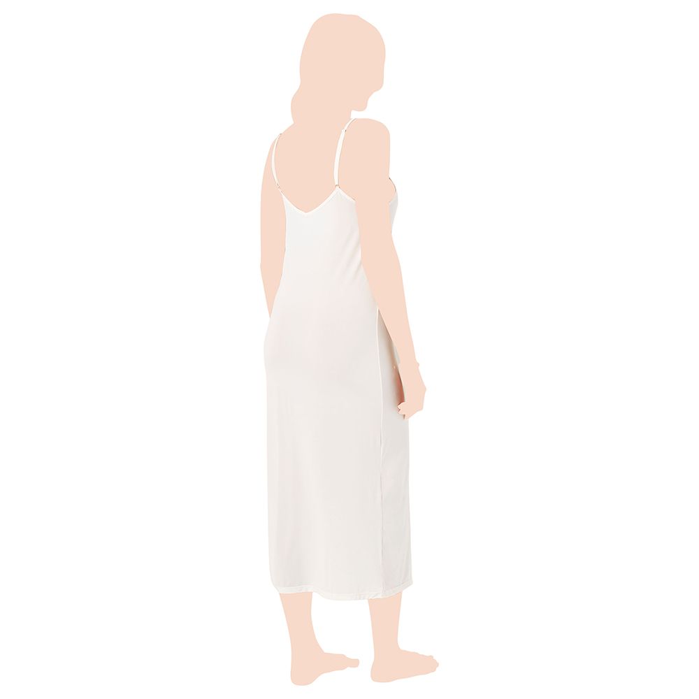 Blooming - Shoulder Strap Full Body Slip - Off-White