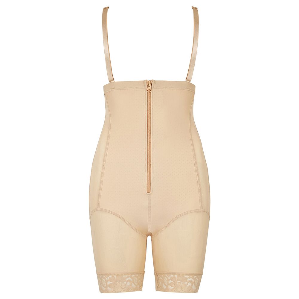 Blooming - Body Shapewear With Zipper - Nude