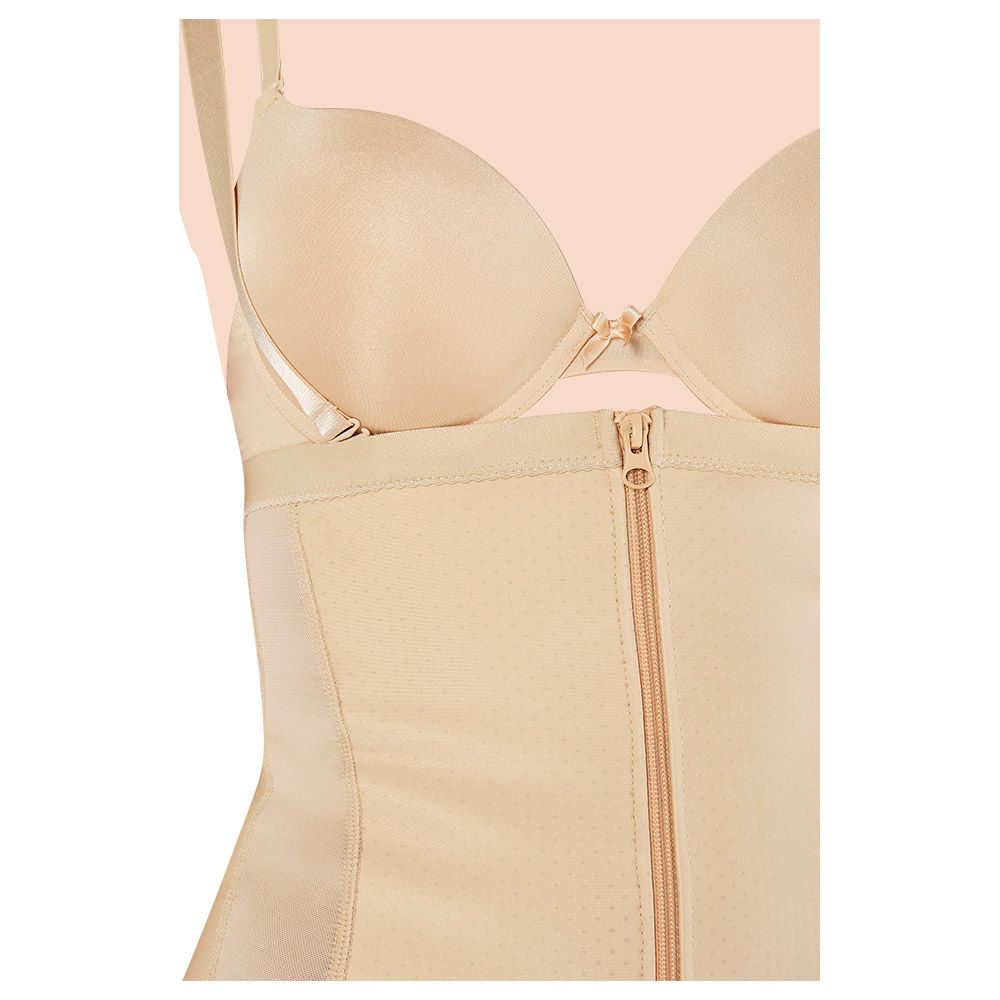 Blooming - Body Shapewear With Zipper - Nude