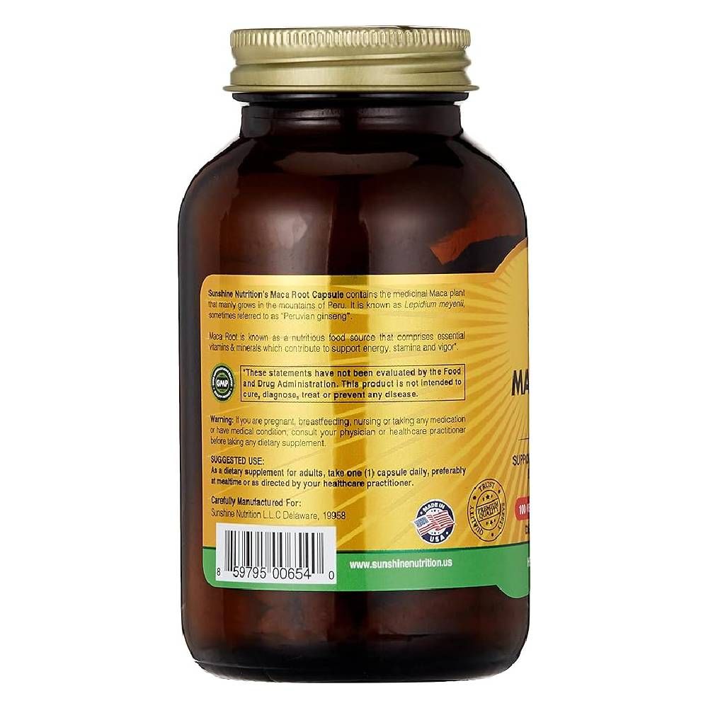 Sunshine Nutrition - Maca Root Capsules - 500mg - 100pcs