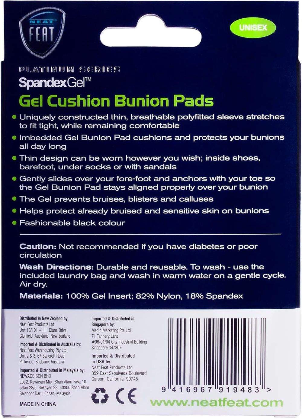 Neat Feat - Spandex Bunion Pad Sleeve - Large