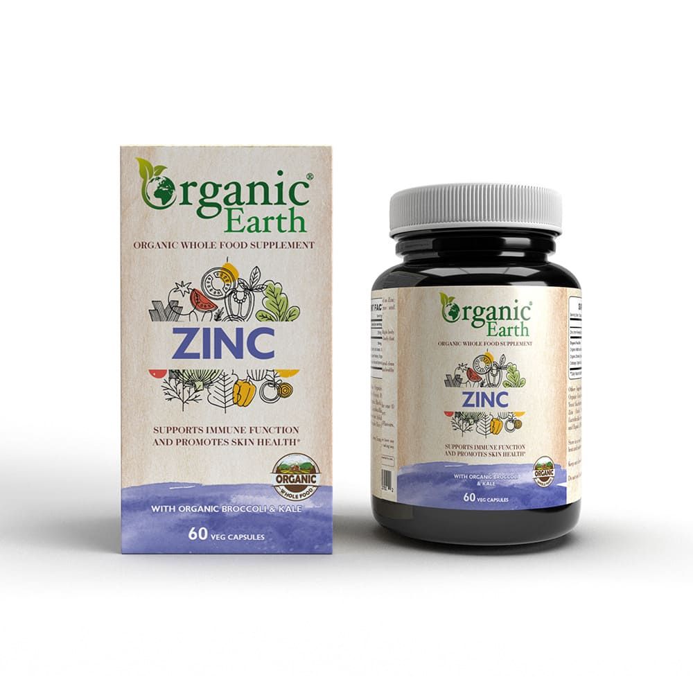 Organic Earth - Zinc Capsules - Broccoli/Kale - 60pcs