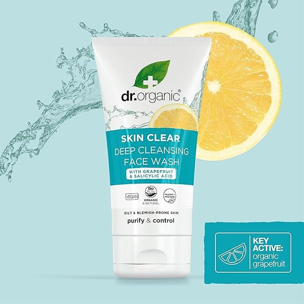 Dr. Organic - Skin Clear Deep Cleansing Face Wash With Grapefruit And Salicylic Acid - 125ml