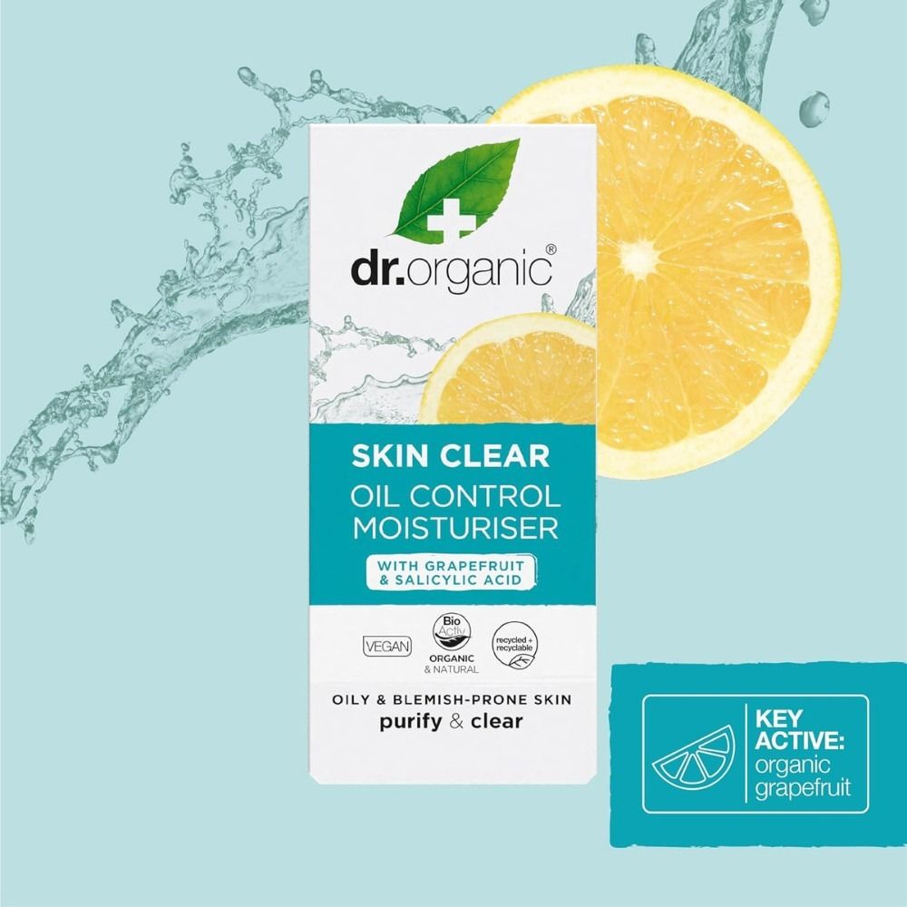 Dr. Organic - Skin Clear Oil Control Moisturiser With Grapefruit And Salicylic Acid - 50ml